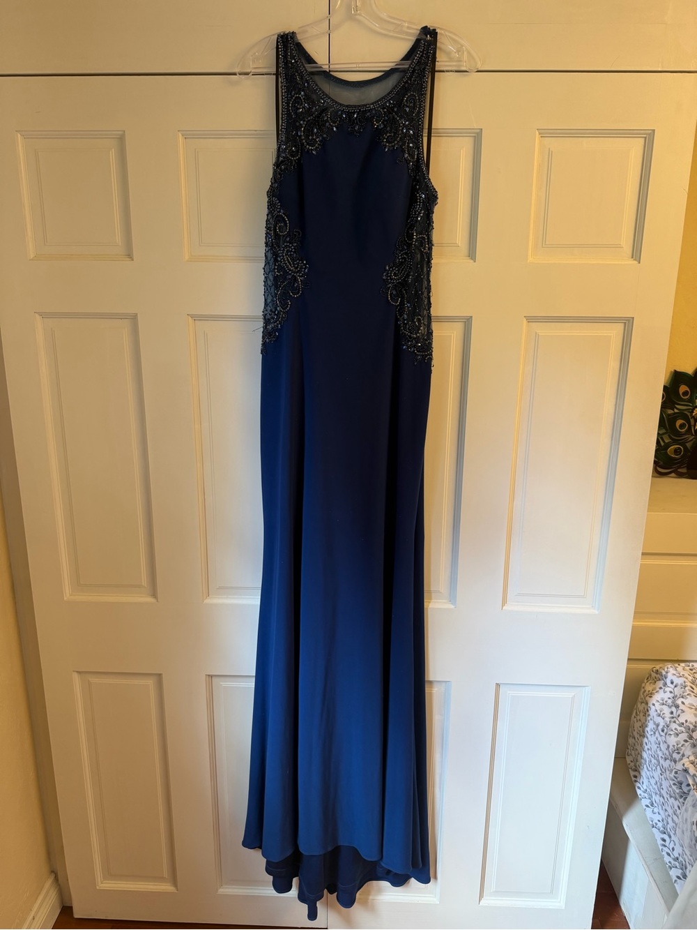 Alyce Paris Royal Blue Beaded Sleeveless Maxi Dress